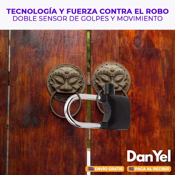 CANDADO ANTIRROBO CON ALARMA IMPERMEABLE